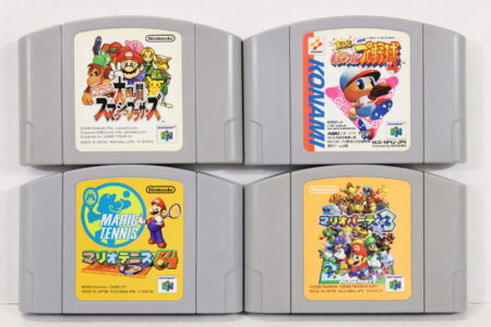 Lot of 4 Super Smash Bros Mario Party 3 Mario Tennis Jikkyou Baseball 4 (B) Nintendo 64 N64