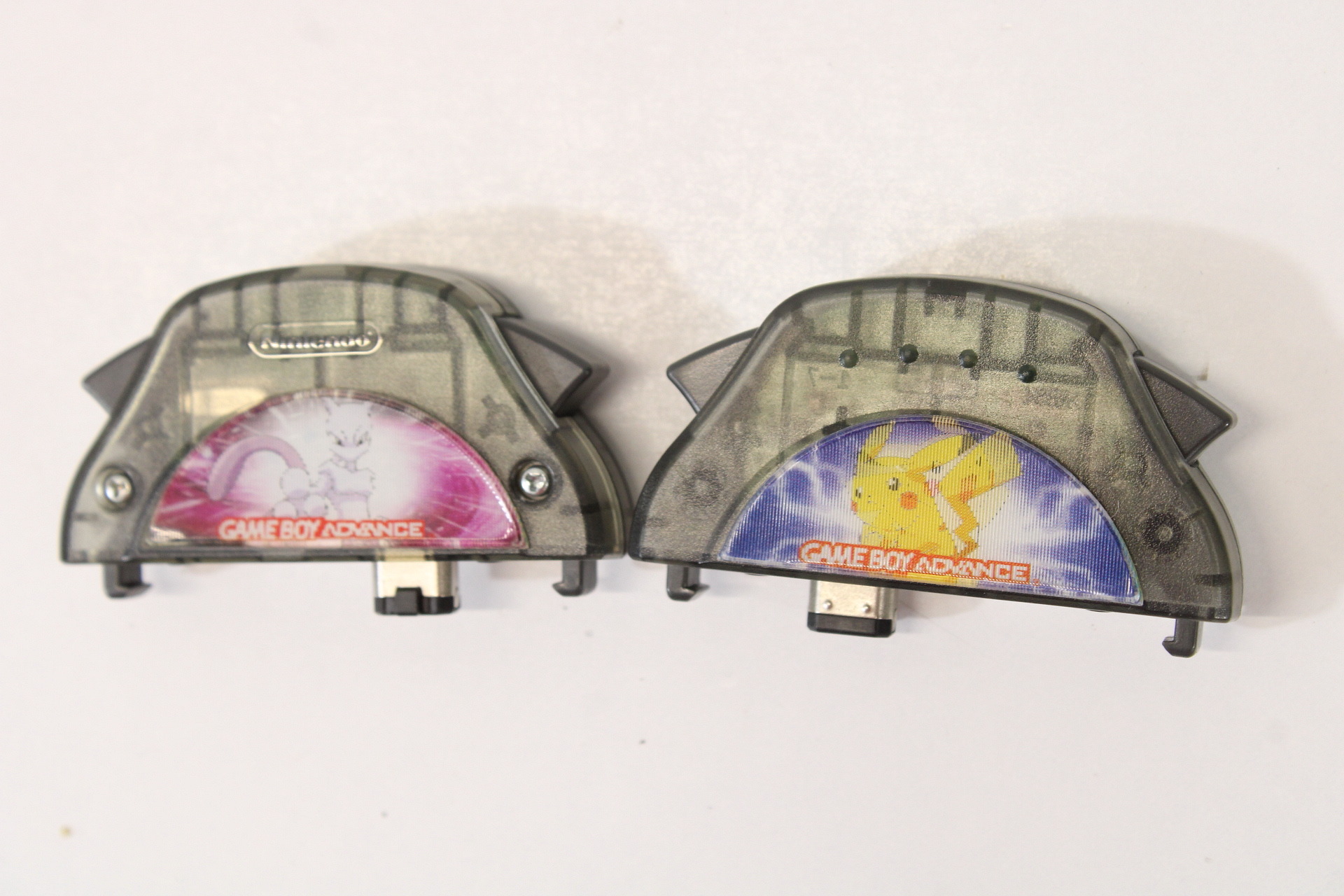 Lot of 2 Nintendo Gameboy Advance Wireless Adapter AGB-015 Pikachu / Mew MewTwo 3D Stickers GBA (B)