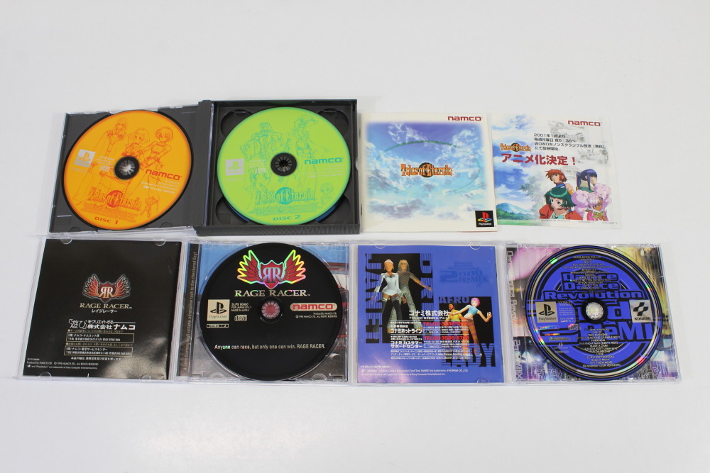 Lot of 6 Gran Turismo Wild Arms Super Hero Operations Tales of Eternia Race Racer Dance Dance Rebolution 2nd ReMix CIB (B) SONY PlayStation 1 PS1