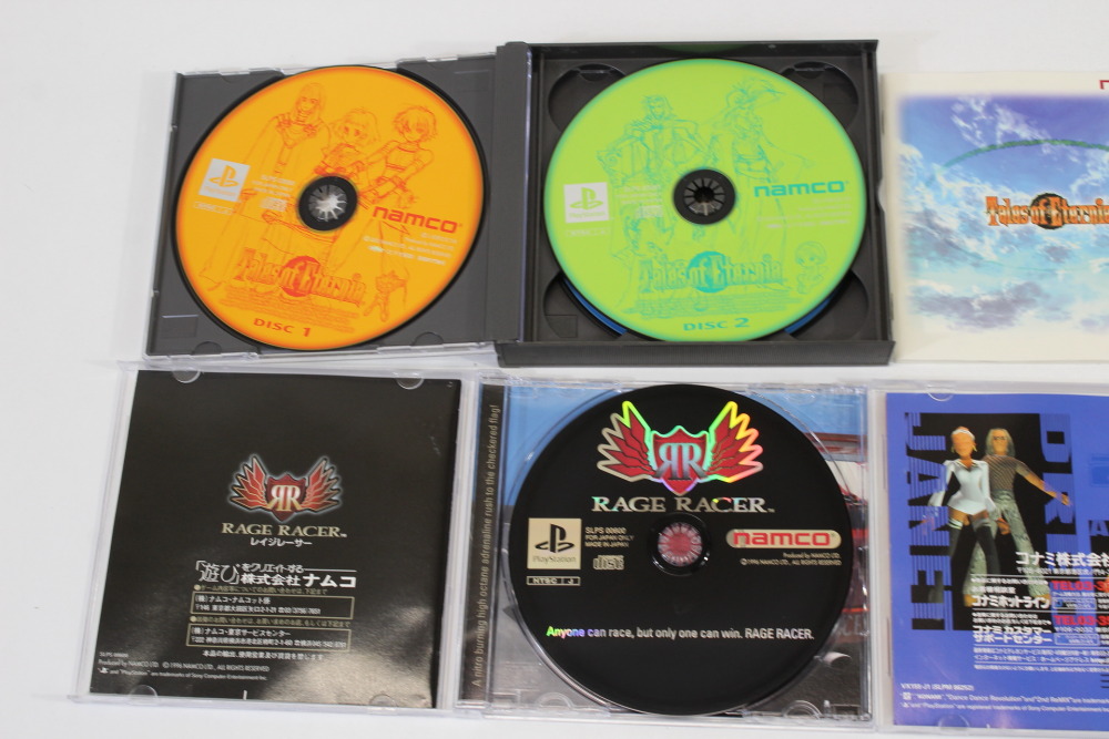 Lot of 6 Gran Turismo Wild Arms Super Hero Operations Tales of Eternia Race Racer Dance Dance Rebolution 2nd ReMix CIB (B) SONY PlayStation 1 PS1