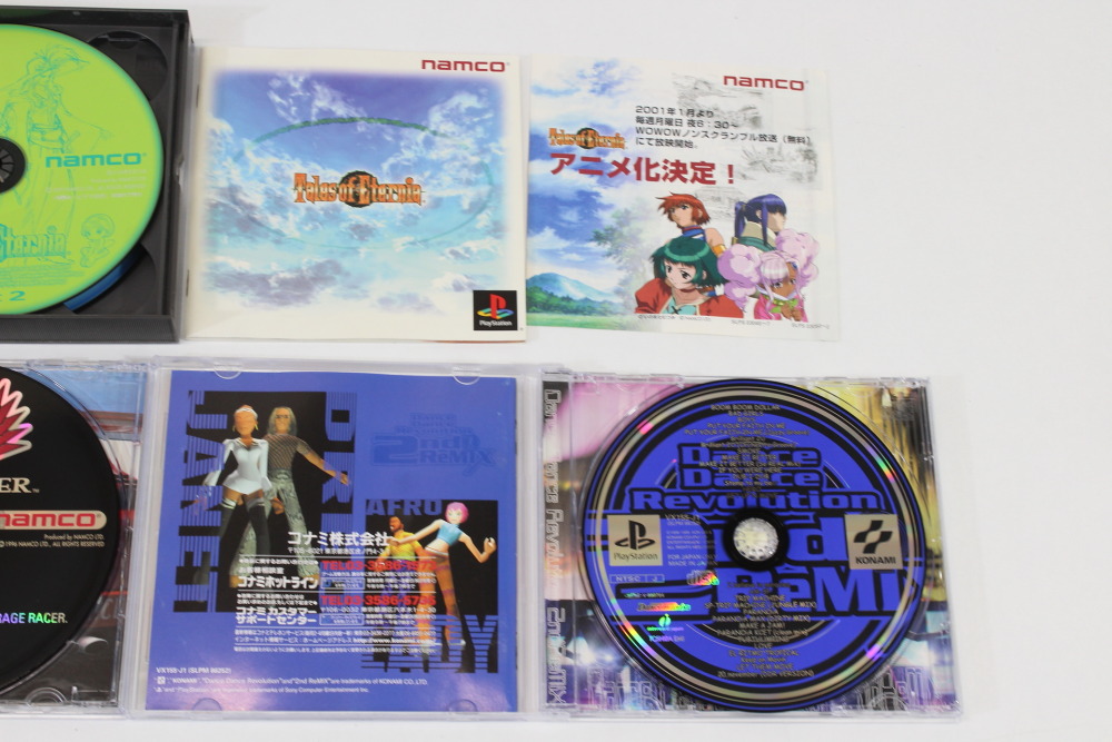 Lot of 6 Gran Turismo Wild Arms Super Hero Operations Tales of Eternia Race Racer Dance Dance Rebolution 2nd ReMix CIB (B) SONY PlayStation 1 PS1