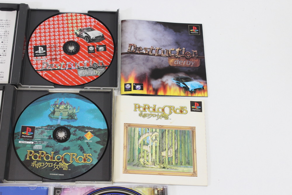 Lot of 6 Chocobo Racing Destruction Derby Popolocrois Story Puzzle Bobble x Cool Boarders 3 Dance Dance Rebolution 2nd ReMix CIB (B) SONY PlayStation 1 PS1