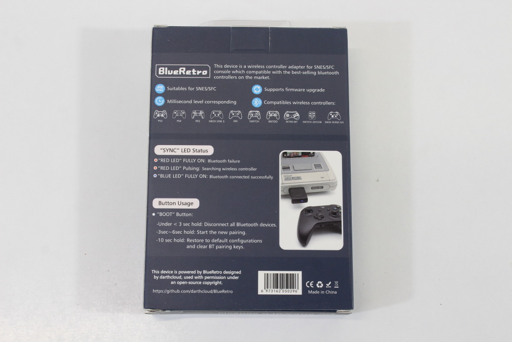 BlueRetro Wireless Controller Adapter for Nintendo Super Famicom SFC Super Nintendo SNES Black (New)