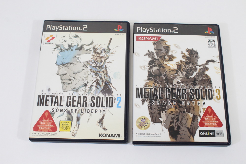 Lot of 2 Metal Gear Solid 2 Sons of Liberty & 3 Snake Eater (B) SONY PlayStation 2 PS2