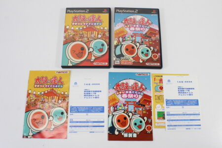 Lot of 2 Taiko no Tatsujin Drum Master Tatakon de Dodon ga Don & Doki Shinkyoku Darake no Harumatsuri CIB (B) SONY PlayStation 2 PS2
