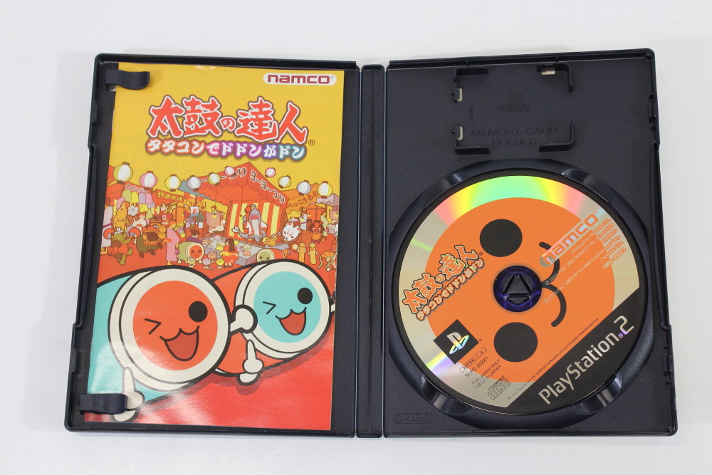 Lot of 2 Taiko no Tatsujin Drum Master Tatakon de Dodon ga Don & Doki Shinkyoku Darake no Harumatsuri CIB (B) SONY PlayStation 2 PS2