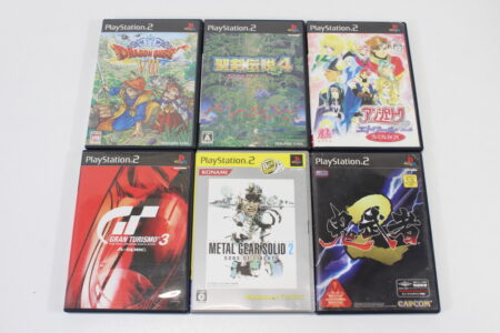 Lot of 6 Metal Gear Solid 2 Sons of Liberty Gran Turismo 3 A-Spec Onimusha 2 Dragon Quest VIII Angelique Seiken Densetsu 4 CIB (B) SONY PlayStation 2 PS2