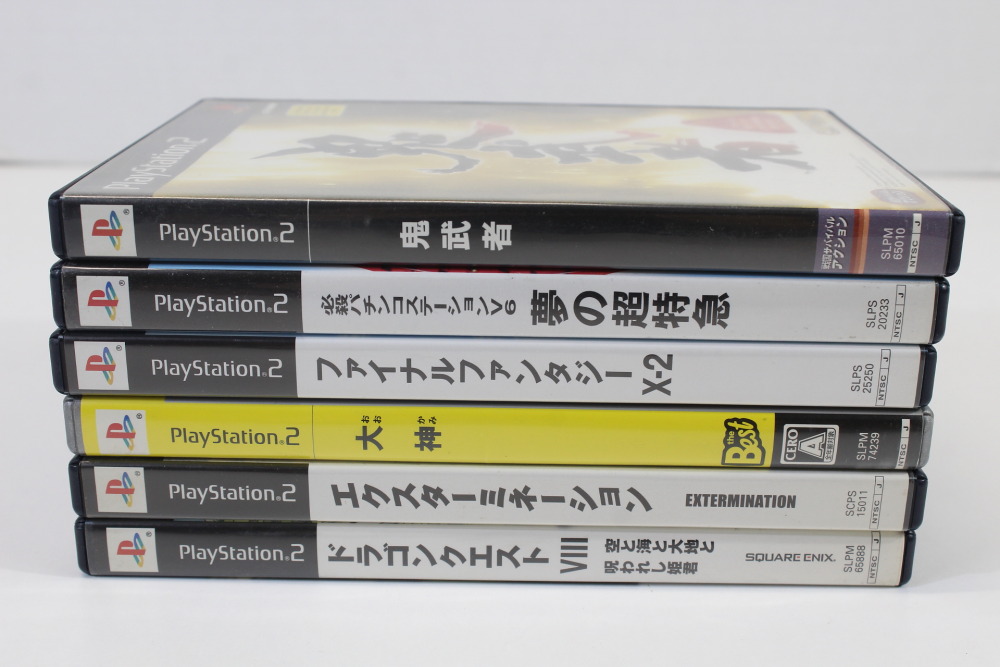 Lot of 6 Okami Extermination Final Fantasy X-2 Pachinko Dream Super Express Onimusha Dragon Quest VIII CIB (B) SONY PlayStation 2 PS2