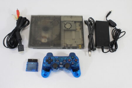PS2 SCPH-70000 Slim Clear Black Console Clear Blue Wireless Controller AV Cable AC Adapter (A New Laser) SONY PlayStation 2 PS2