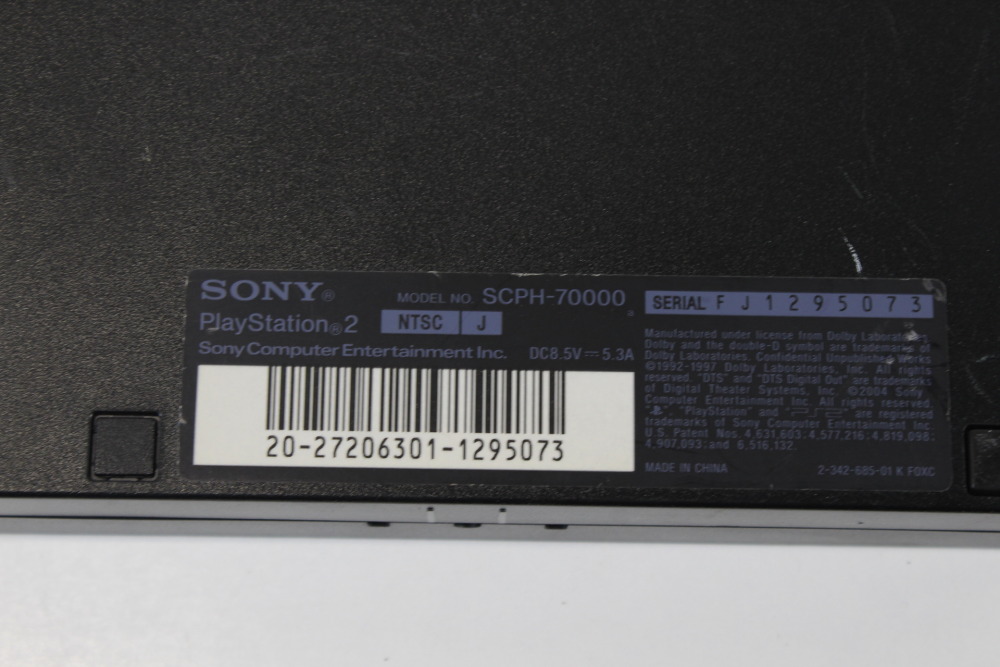 PS2 SCPH-70000 Slim Black Console & AV Cable AC Adapter (B) SONY PlayStation 2 PS2
