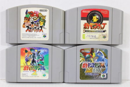 Lot of 4 Super Smash Bros Pokemon Snap / Stadium 2 3 Gold Silver Discolored / Cosmetic Wears (C) Nintendo 64 N64