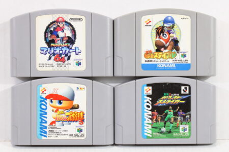 Lot of 4 Mario Kart 64 Jikkyou GI Stable Jikkyou Baseball 5 J. League Soccer (B) Nintendo 64 N64
