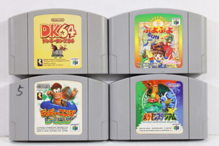 Lot of 4 Donkey Kong 64 Puyo Puyo Sun Diddy Kong Racing Pokemon Stadium (B) Nintendo 64 N64