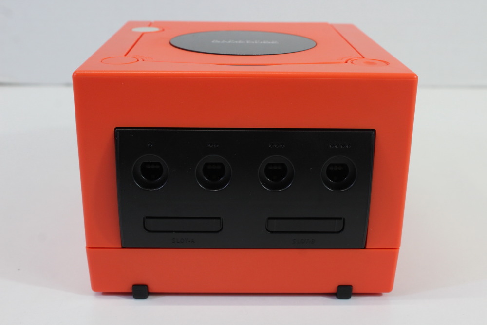 Nintendo GameCube Warm Red x Black Console & Clear Red Controller AC Adapter AV Cable Memory Card GC Play US Region Games (B)
