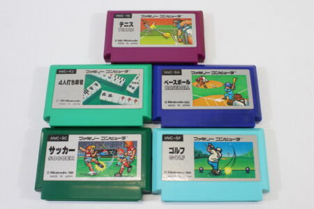 Lot of 5 Tennis Soccer Golf Baseball 4 Player Mahjong Picture Label (B) Nintendo Famicom FC