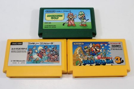 Lot of 3 Super Mario Bros 1 & 3 Mario Open Golf (B) Nintendo Famicom FC
