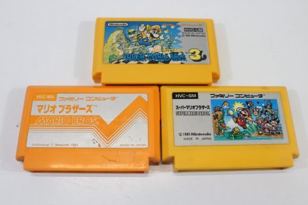 Lot of 3 Original Super Mario Bros 1 3 (C Damaged Shell) Nintendo Famicom FC