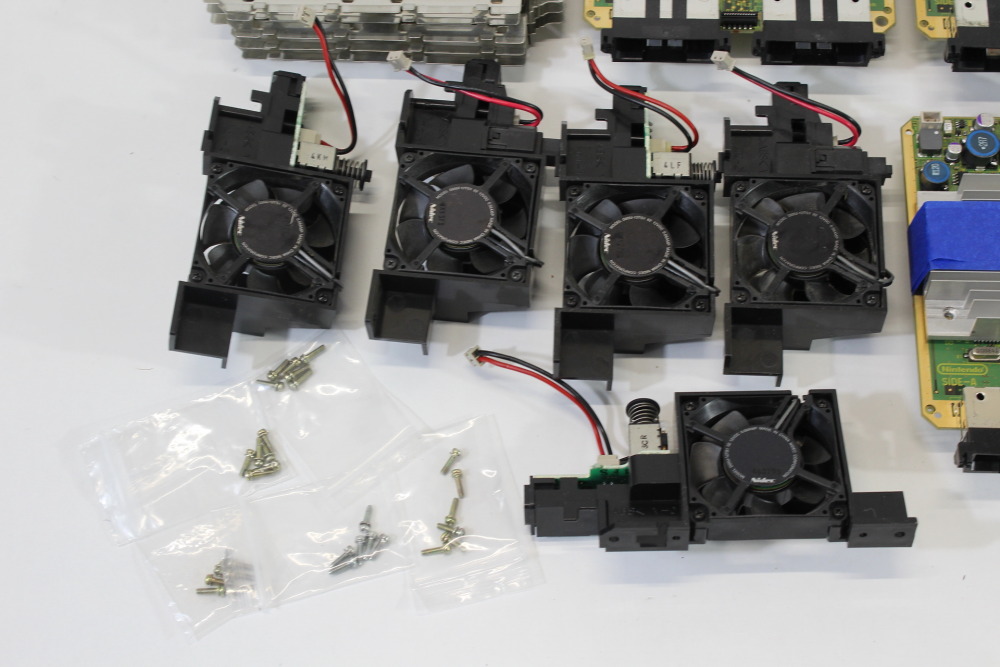 Lot of 5 Nintendo GameCube OEM Mainboard DOL-101 Motherboard (Modded to NTSC-U/C Region) & Heatsink & Screws & Fan Power Switch & Bottom Shielding Plate GC (B) Nintendo GameCube GC