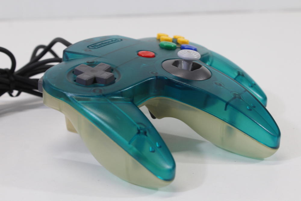 Official Nintendo 64 Ocean Ice Blue x Clear Controller 9/10 Stick N64 (B)