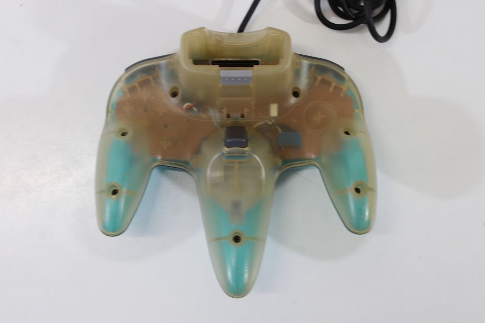 Official Nintendo 64 Ocean Ice Blue x Clear Controller 9/10 Stick N64 Discolored (B)