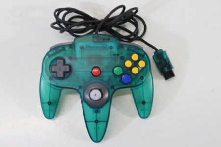 Official Nintendo 64 Ocean Ice Blue x Clear Controller 8/10 Stick N64 (B)