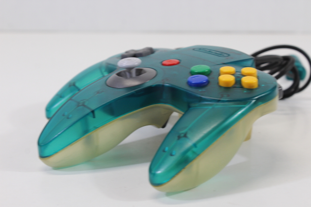 Official Nintendo 64 Ocean Ice Blue x Clear Controller 8/10 Stick N64 (B)
