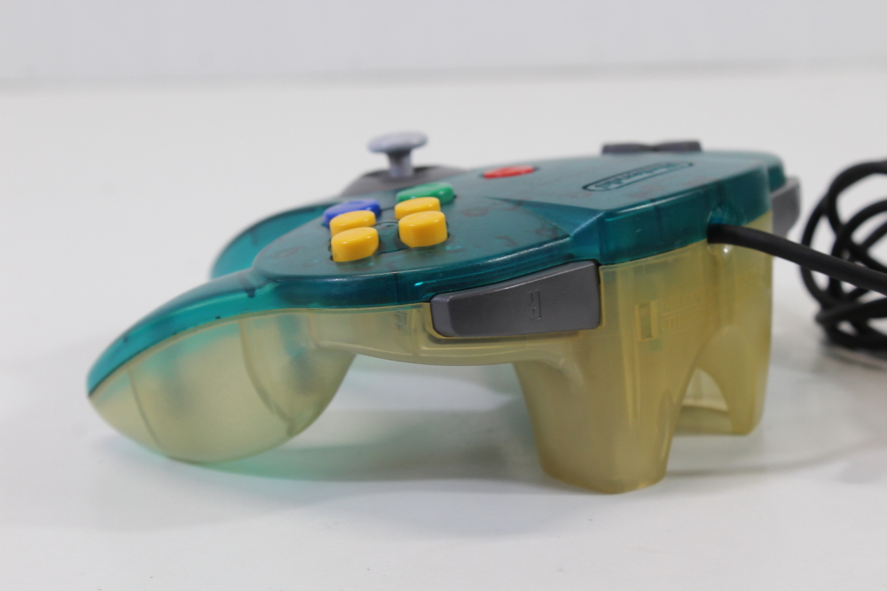 Official Nintendo 64 Ocean Ice Blue x Clear Controller 8/10 Stick N64 (B)