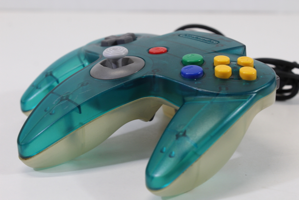 Official Nintendo 64 Ocean Ice Blue x Clear Controller 7/10 Stick N64 (B)