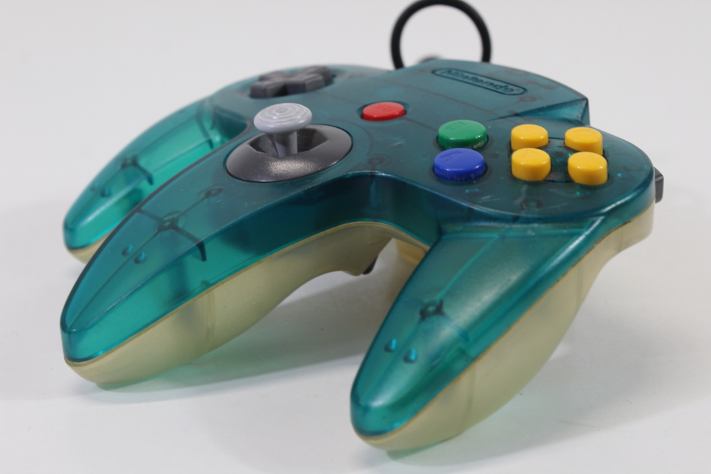Official Nintendo 64 Ocean Ice Blue x Clear Controller 7/10 Stick N64 (B)