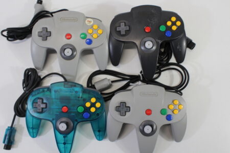 Lot of 4 Official Nintendo 64 Controller Loose Stick (UNTESTED AS IS) N64