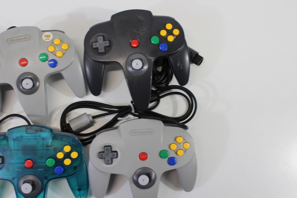 Lot of 4 Official Nintendo 64 Controller Loose Stick (UNTESTED AS IS) N64