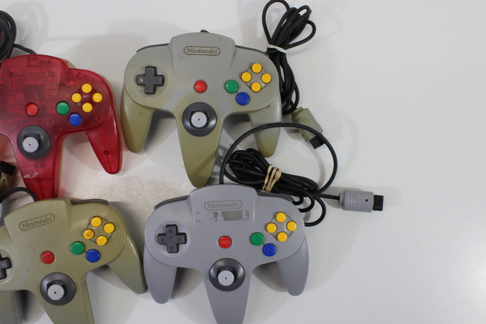 Lot of 4 Official Nintendo 64 Controller Loose Stick (UNTESTED AS IS) N64