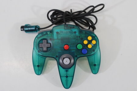 Official Nintendo 64 Ocean Ice Blue x Clear Controller 8/10 Stick N64 (B)