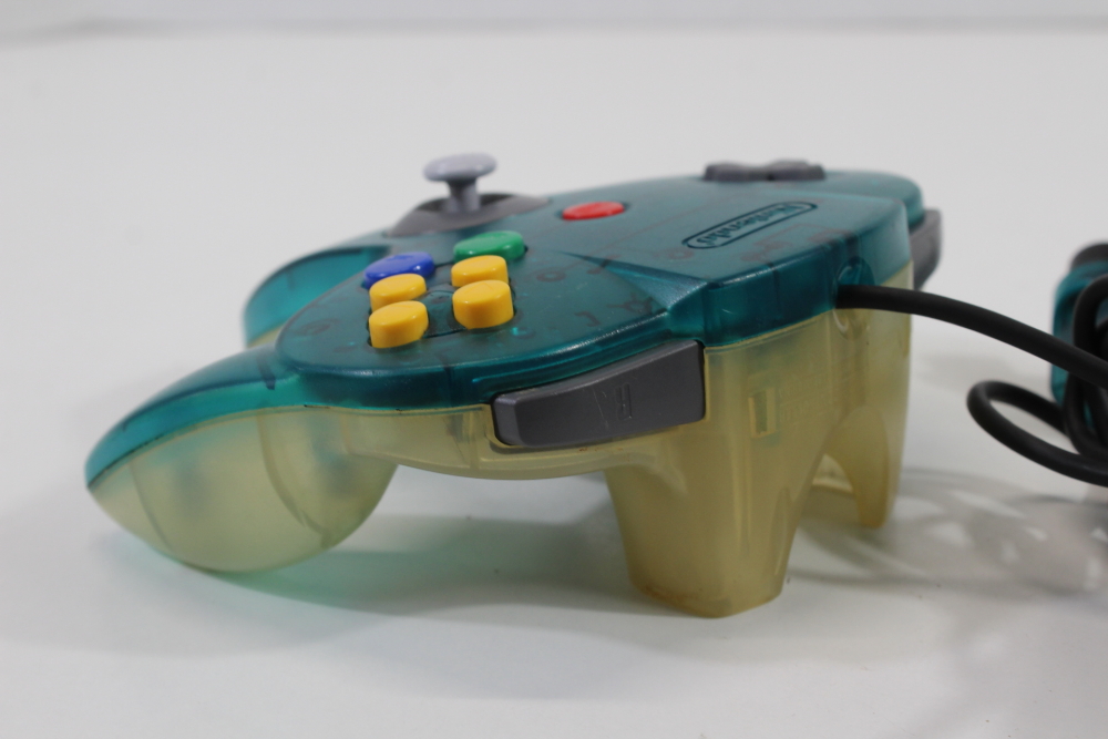 Official Nintendo 64 Ocean Ice Blue x Clear Controller 8/10 Stick N64 (B)