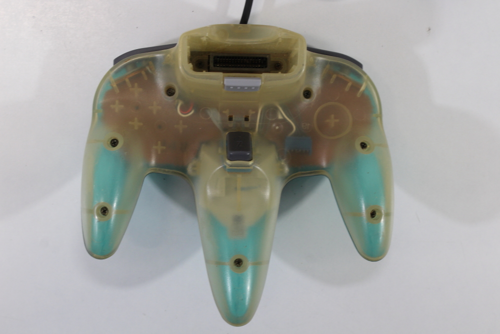 Official Nintendo 64 Ocean Ice Blue x Clear Controller 8/10 Stick N64 (B)