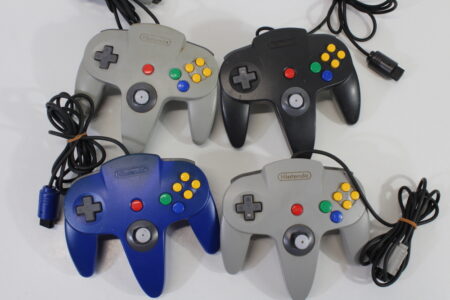Lot of 4 Official Nintendo 64 Controller Loose Stick (UNTESTED AS IS) N64