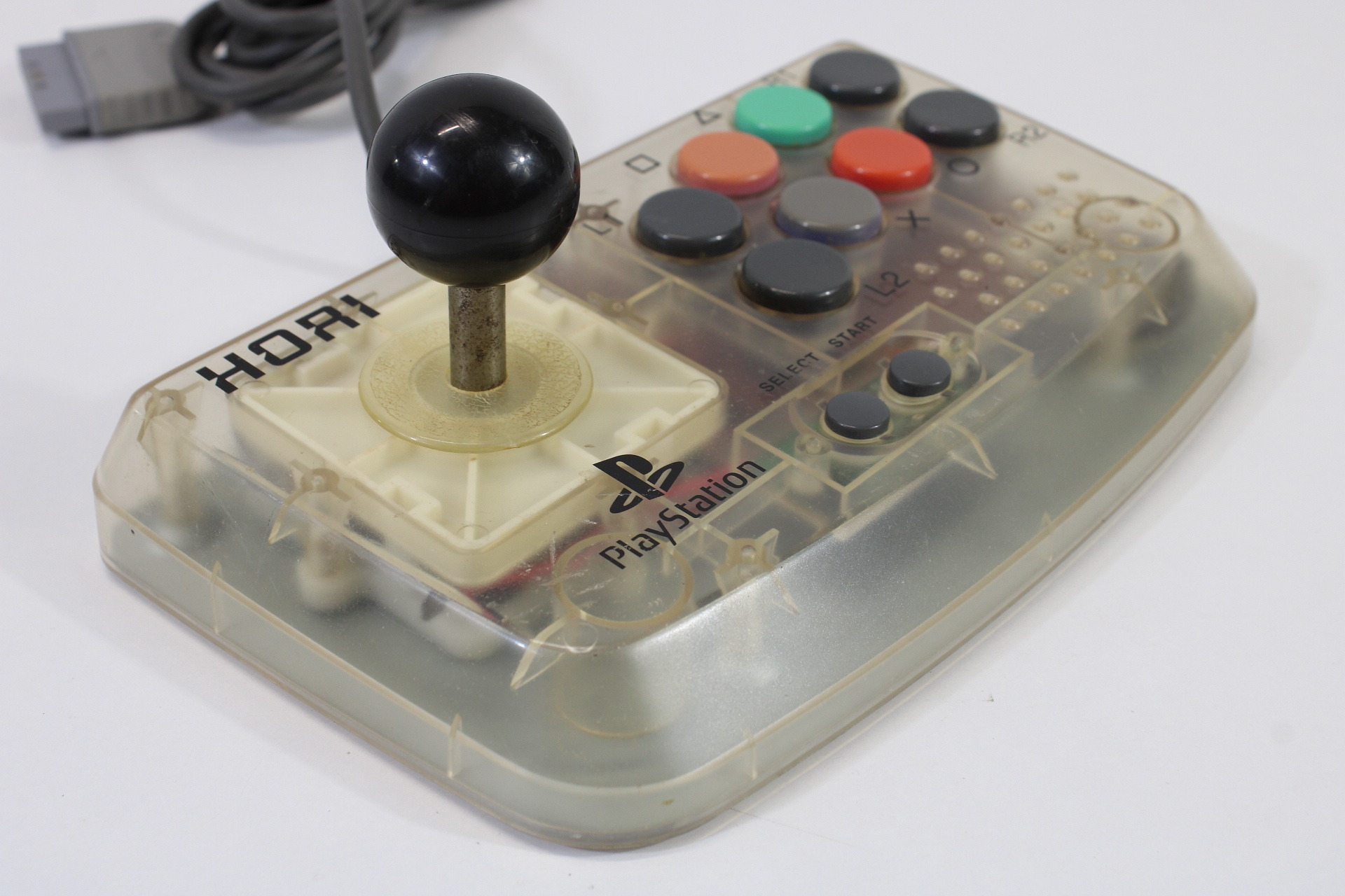 Hori Compact Joystick HPS-29 Clear White Controller (B) PlayStation PS2