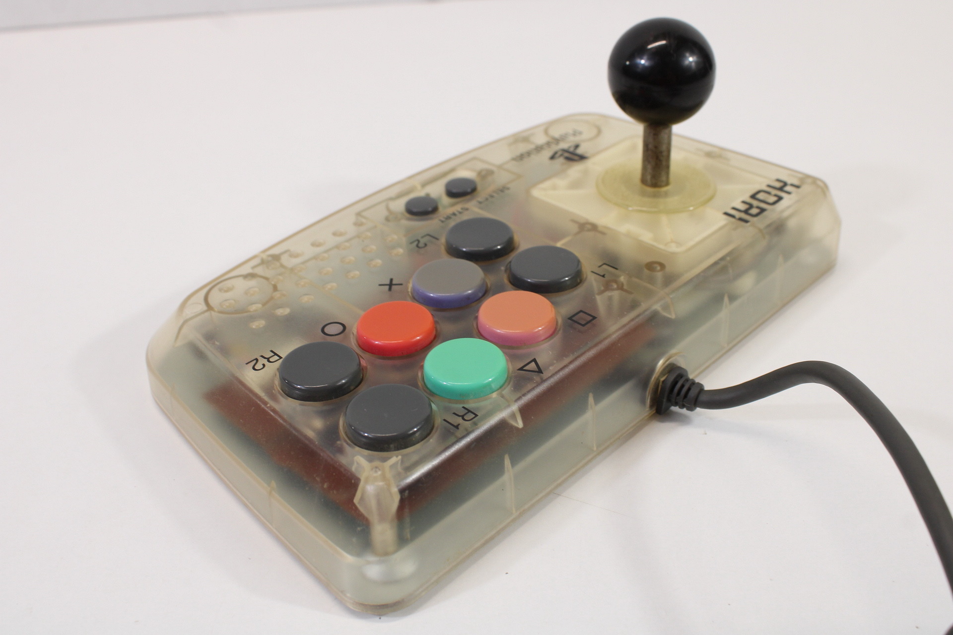 Hori Compact Joystick HPS-29 Clear White Controller (B) PlayStation PS2